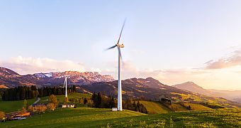 Windpark in den Bergen